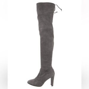Stuart Weitzman Charcoal Suede Over-the-Knee Boots